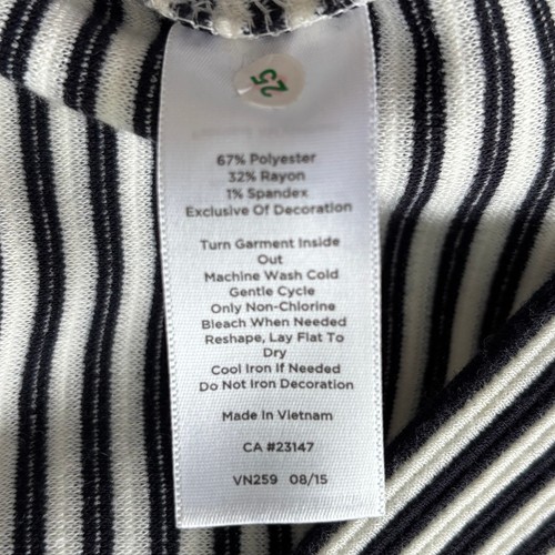 Talbots Wms Petite M marine creme gestreift Etuikleid bestickte Passe adrett - Bild 7 von 7