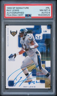 1999 SP Signature Ray Lewis #RL Autographed PSA 8