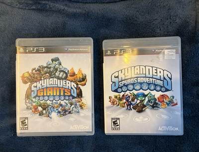 Activision Skylanders Giants + Spyro's Adventure PS3 Lot 2 Discs 2 Cases Manual