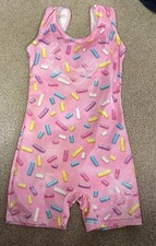 Pink Youth Leotard Unitard Shorts Style Childs Medium CM