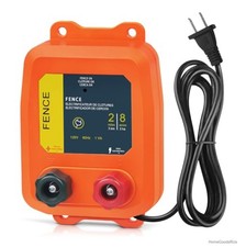 Electric Fence Charger PE2 0.10 Joule, 2-Mile/ 8 Acres Plug in Electric Fence Ch
