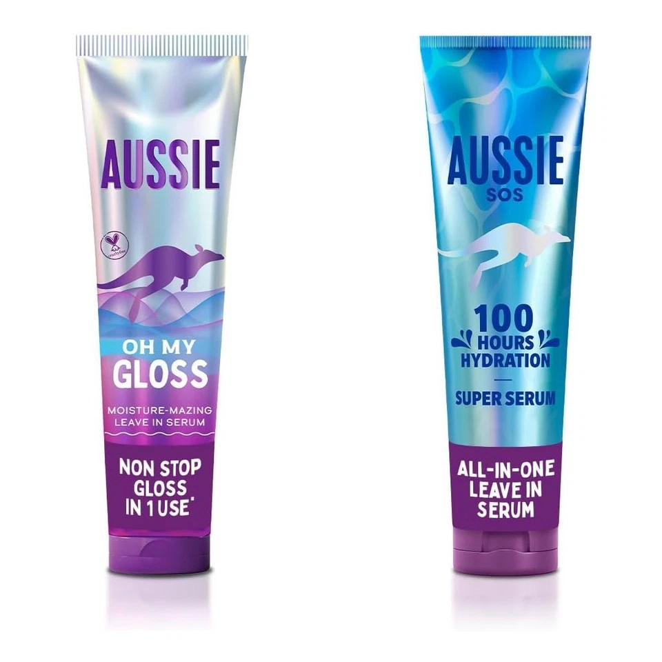 BRANDED Aussie Oh My Gloss Moisture-Mazing Leave-In Hair Serum 160ml Shine Booster