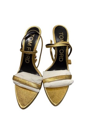 Tom Ford Padlock 105 Leather Point-Toe Ankle-Strap heels