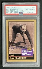 Ray Flaherty Signed 1991 Enor #41 Football Card Giants Autograph PSA/DNA