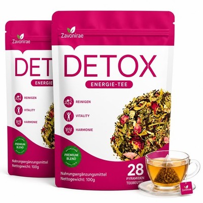 Detox Tee Abnehmen 56 Tage Kräutertee Grüntee Löwenzahn Oolong Pfirsich Wellness