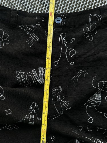 Chicos Design pantaloni cropped neri in seta/lino abbigliamento resort da crociera taglia 2 (L/12) - Foto 15 di 16