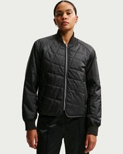Nike Black Quilted Full-Zip Bomber Jacket Ban...