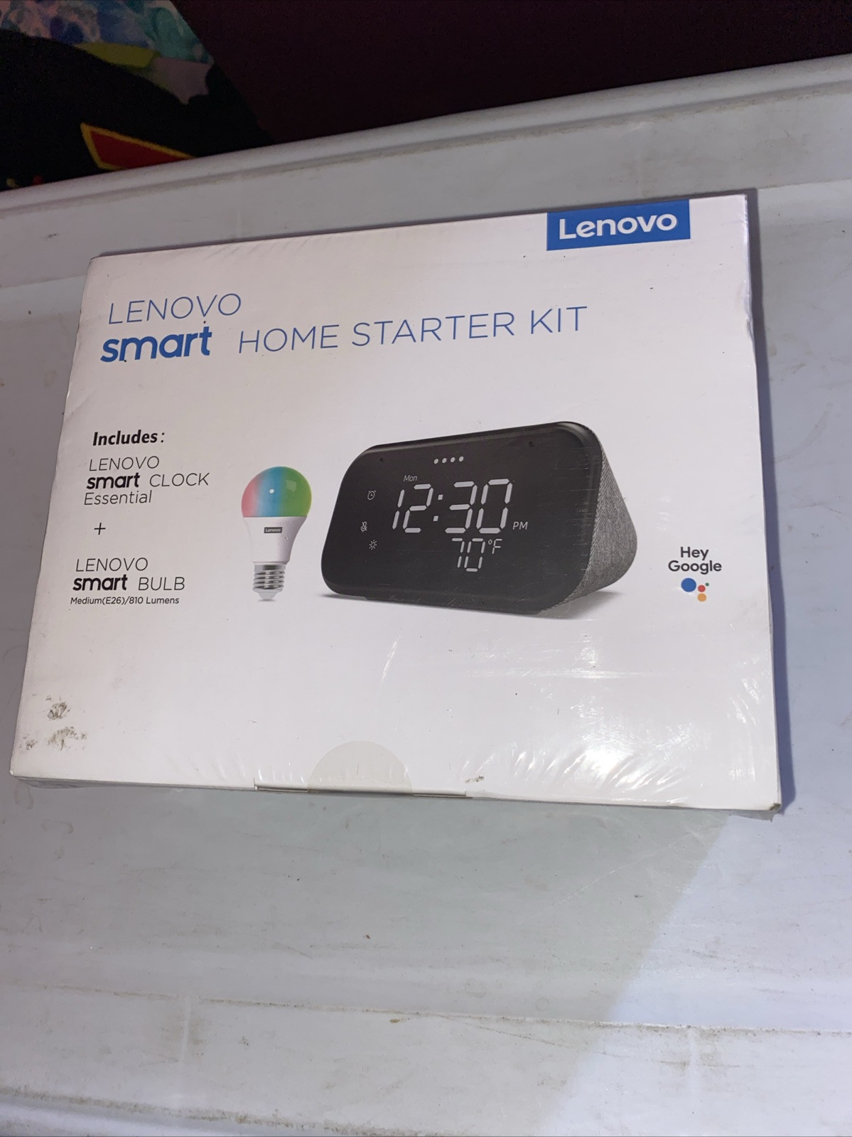 Lenovo Smart Clock Essential (CD-4N341Y) + Smart Bulb - NEW SEALED Box NOS-image