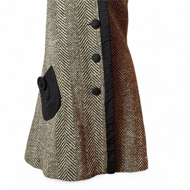 Vintage Wool 1960s Mod Mini Dress - Image 3 of 4