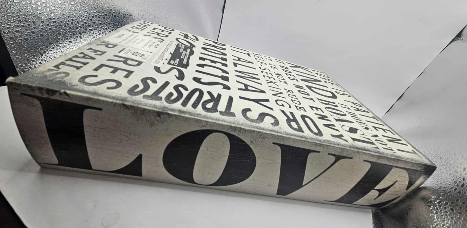 Hobby Lobby Faux Book Box, Love is Patient