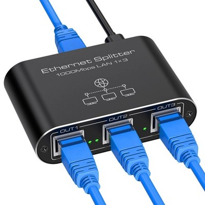 Ethernet Splitter 1 bis 3 1000Mbps High Speed Internet Lan Netzwerk Switch mit
