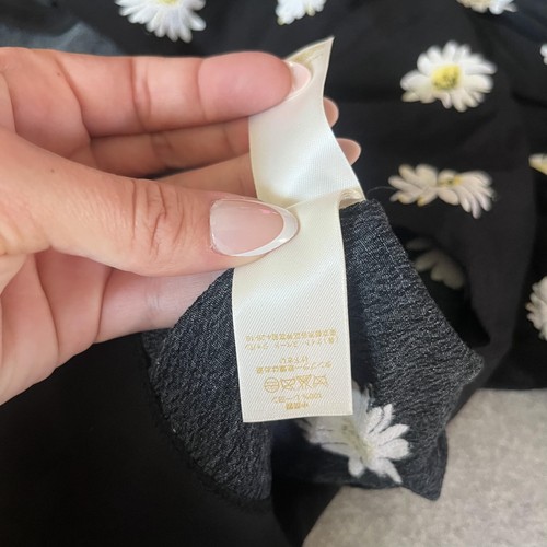 Vestido Kate Spade Mujer 6 Negro Blanco Margarita Floral Sin Mangas Halter Midi Verano - Imagen 14 de 18