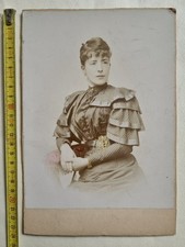 Vecchia Foto Albumina Donna Moda Ritratto Colorato Studio 16x24