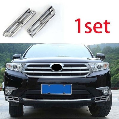 Fit For Toyota Highlander 2009-2014 Chrome Front Fog Light Lamp Lower Frame Trim