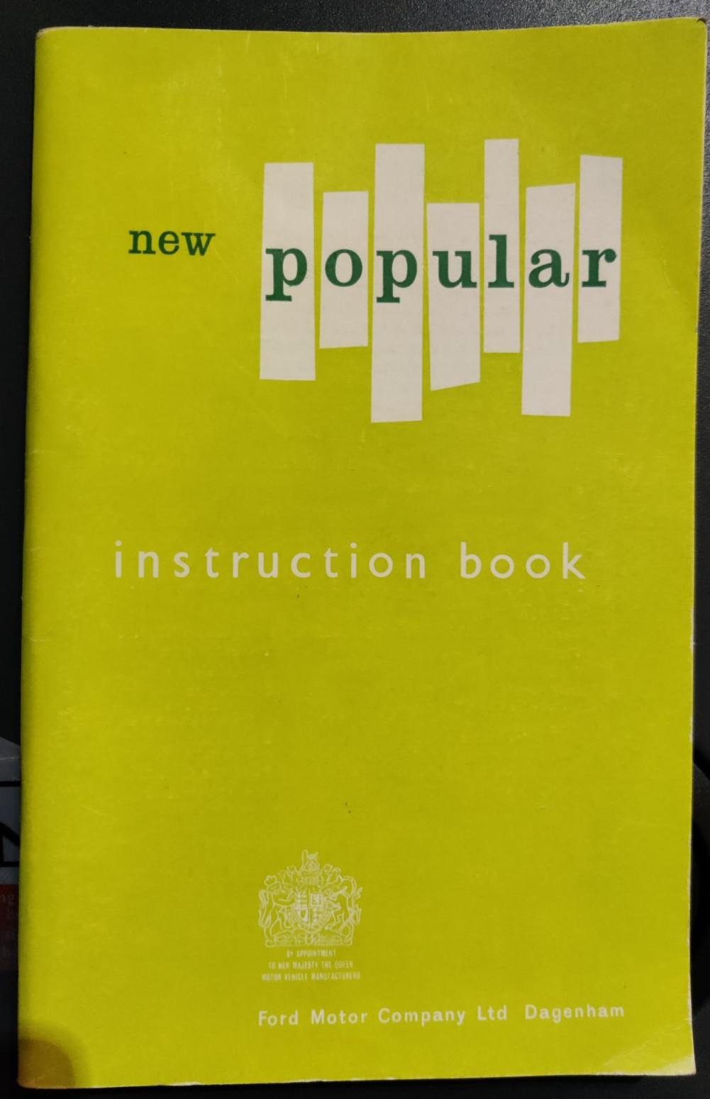 Ford Popular Handbook Owners Manual Instruction Book Pop