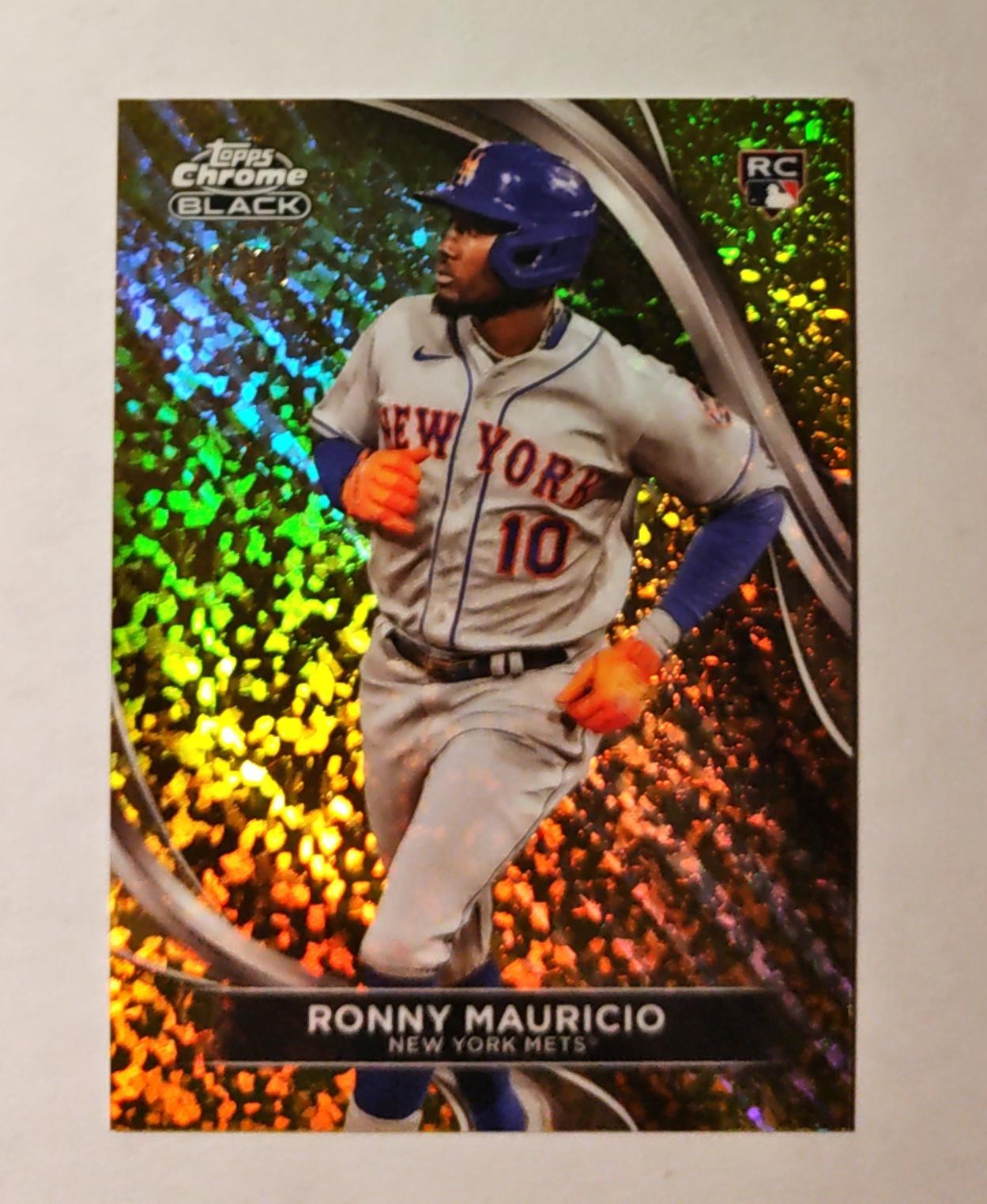 Ronny Mauricio 2024 Topps Chrome Black #42 Mini-Diamond GOLD REFRACTOR 14/50 J6