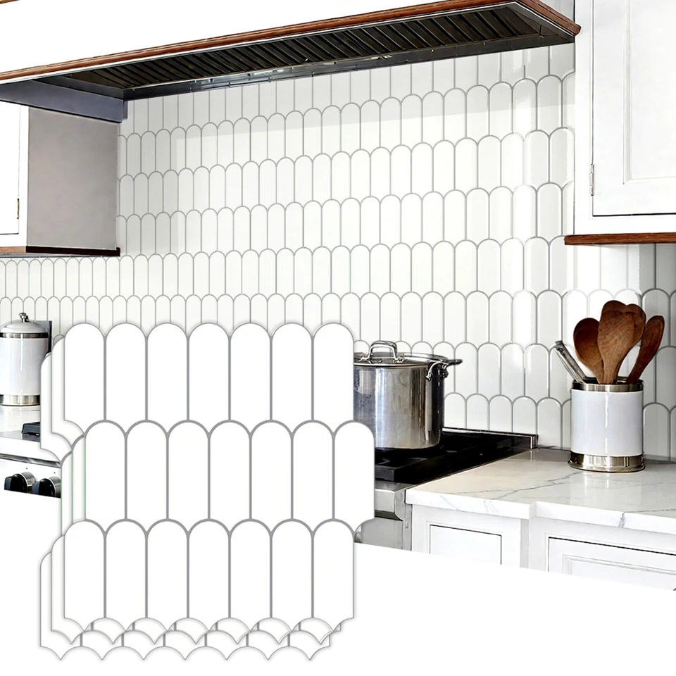 10/20PCS Peel and Stick Wall Decals Kitchen & Bathroom Tile Decals, Wall Panels - Image 4 of 4