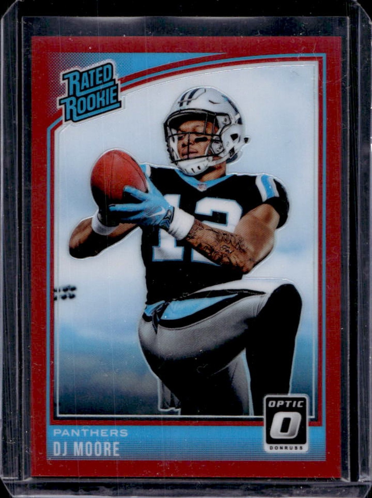 2018 Donruss Optic DJ Moore Red Prizm Rookie RC #/99 Panthers