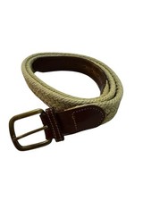 Woven Belt Size XL Khaki Brown Made In USA Vintage