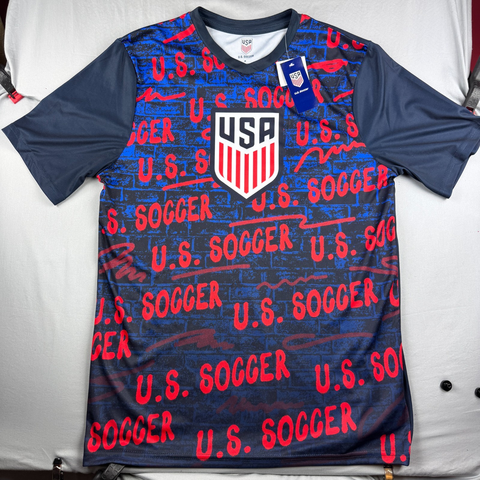 NEW with Tags U.S. Soccer USA Jersey Shirt Official USMNT Graffiti Pattern