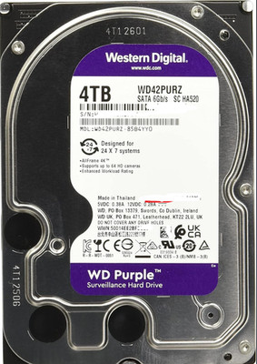 NEW Western Digital WD Purple 4TB Surveillance Internal Hard Drive HDD 3.5''