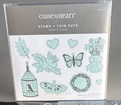 CTMH Stamp & Thin Cuts FLORALS & FLUTTERS Scrapbooking & Card Making New