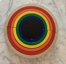 13 Piece Wooden Stacking/Nesting Rainbow Mont...