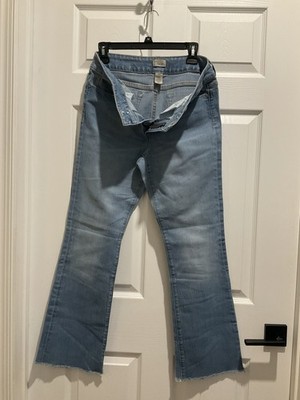 Gap Essential Bootcut Stretch Jeans Light Blue Denim Raw Hem Light Wash