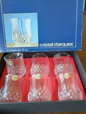 Longchamps D'Arques Whiskey Tumblers, Vintage Crystal, 6-Pack. Never Used