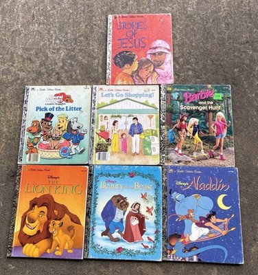 Lot of 7 Little Golden Books Disney Barbie and More