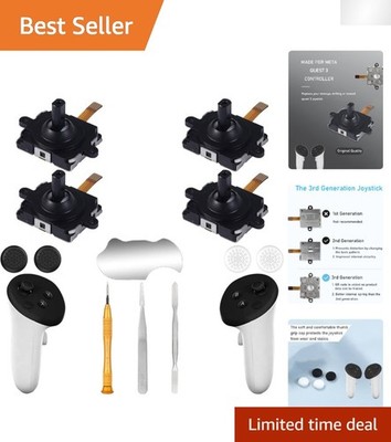 Complete Joystick Restore Kit for Meta Quest 3   4 Joysticks and Essential Tools