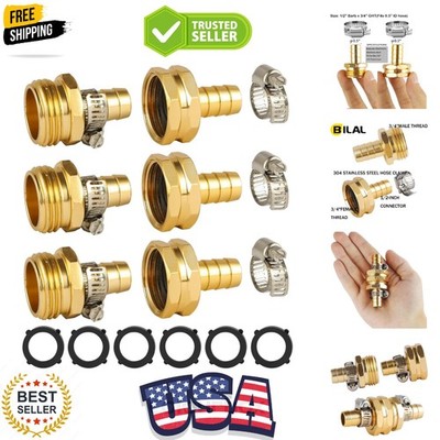3 Set Garden Hose Repair Connector Kit with Clamps, Fit for 1/2'' Garden Hose Fit