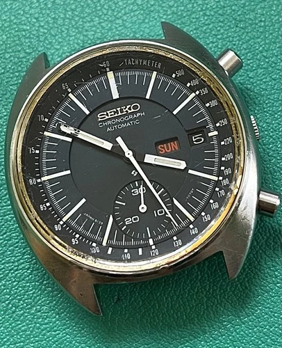 Vintage Seiko 6139-7030 Chronograph "Baby Jumbo" Day Date Automatic Mens Working