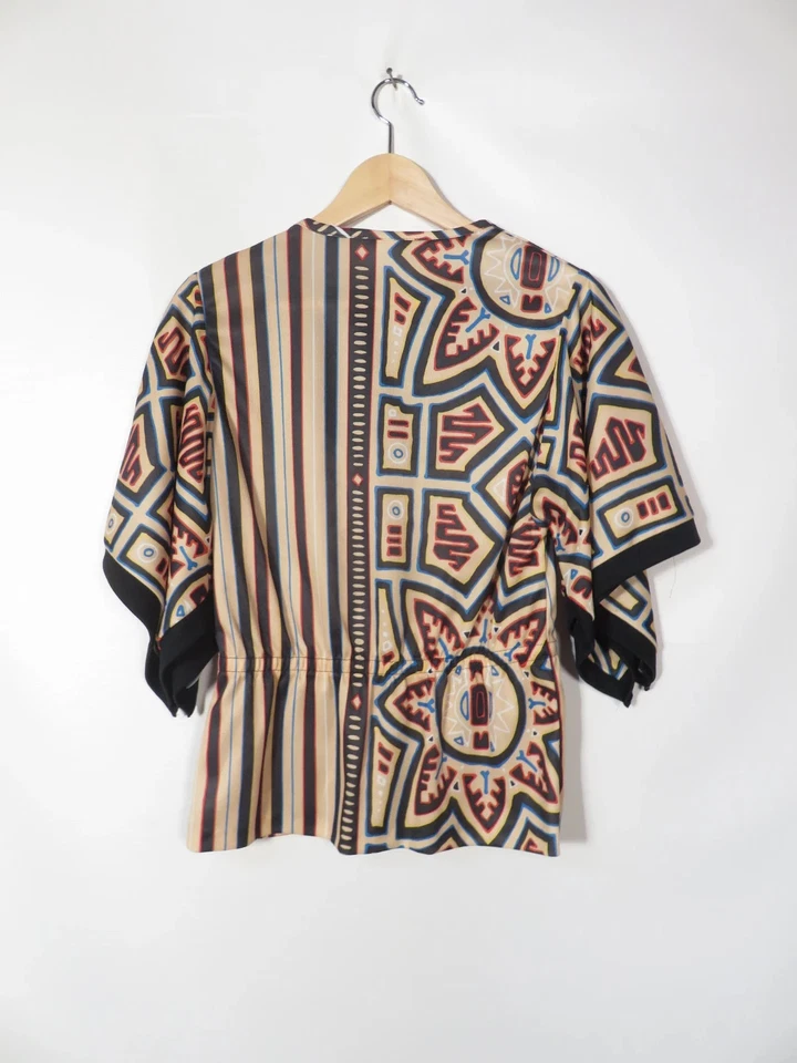 Vintage 70s Hippie Abstract Print Tunic Size M - Image 2 of 4