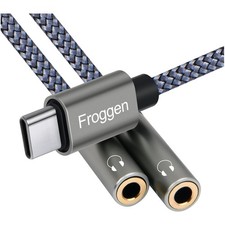 Adattatore USB C splitter a doppio jack 3,5mm audio per smartphone e tablet