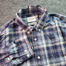 Goodfellow  Co Mens Plaid Long Sleeve Button Down Shirt Standard Fit Size M