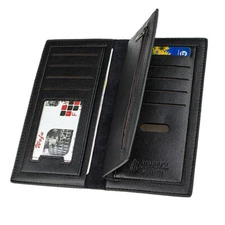 Men's Long Wallet Leather Bifold Slim ID Credit Card Holder Pockets Clutch Purse