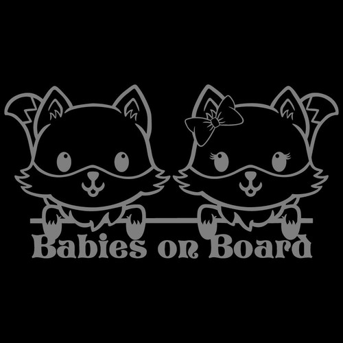 8.5" BABIES ON BOARD FOX v1 Vinyl Decal Sticker Car Laptop Baby Twins Boy Girl - Picture 30 of 31