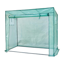 Greenhouse Cover Green PE Steel Frame 2 Windows Plant Vegetables Outdoor Garden