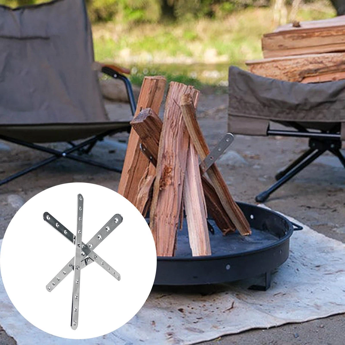Fire Pits Wood Burning Wood Stand Frame for Picnic Patio | eBay