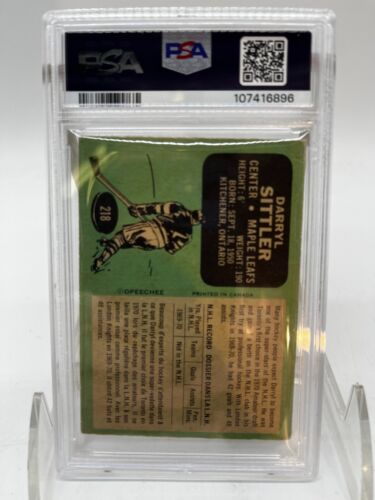 1970 Darryl Sittler O-Pee-Chee #218 PSA 2 - Picture 2 of 2