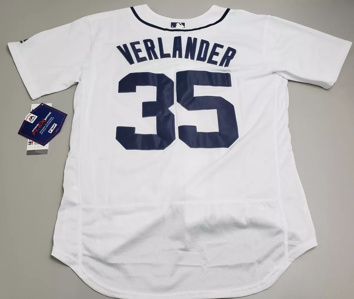 NWT Authentic Majestic Justin Verlander Flex Base Detroit Tigers Jersey -  Sz 44