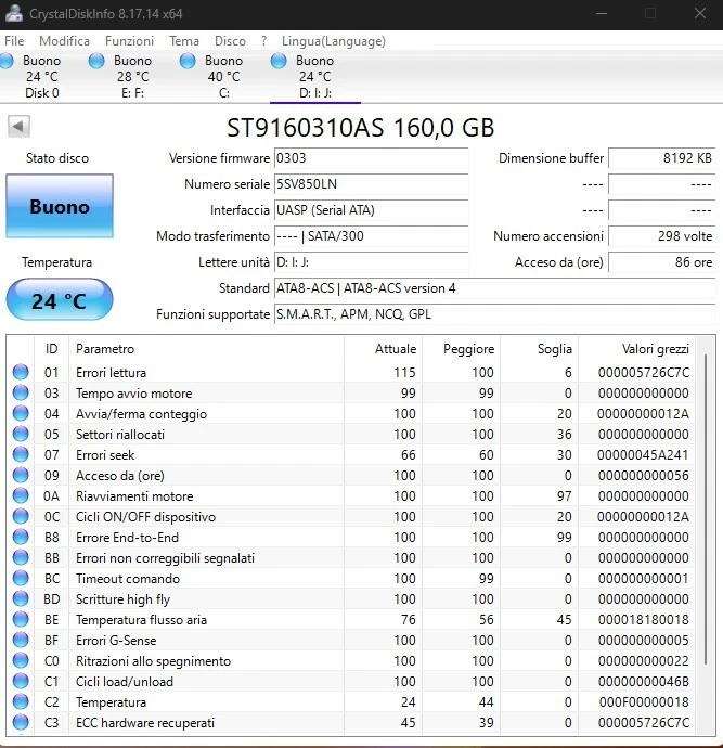 HARD DISK Seagate Momentus ST9160310AS 160GB CACHE 8MB 5400 RPM SATA 2,5" - Immagine 2 di 3