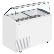 10 PAN SLANT 510 SCOOP ICE CREAM GELATO DISPLAY FREEZER +UNDERSTORAGE FREE DELIV