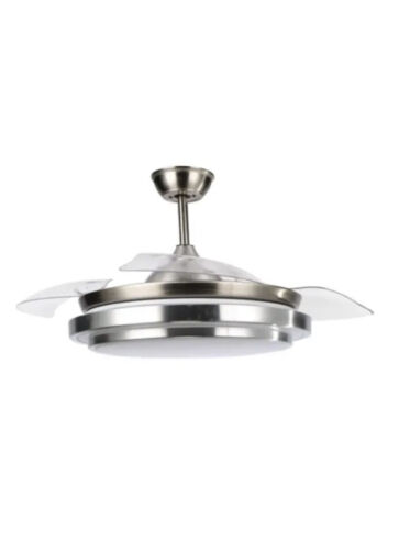 42 in with Light Kit & Remote Control LED Brushed Nickel Retractable Ceiling Fan
