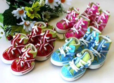 FDC USA SELLER Dog Puppy SET of 4 Shoes Boots Sneakers Pink Blue Red sz #1 - #5