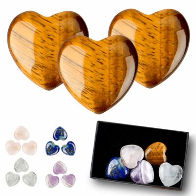 5/10PCS 20mm Natural Crystal Quartz Carved Heart Shaped Healing Love Gemstone