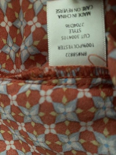Max Studio Damen Bluse rot Blumenmuster ärmellos V-Ausschnitt Oberteil Größe XS - Bild 8 von 8