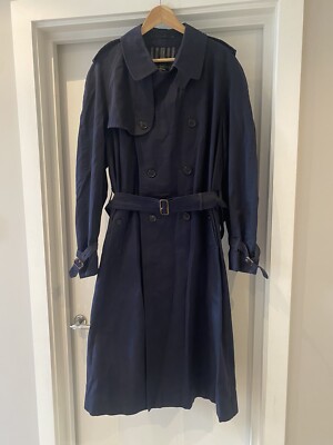 Vintage Trench 1980s Burberry Trench Coat Harrods Burberry Navy