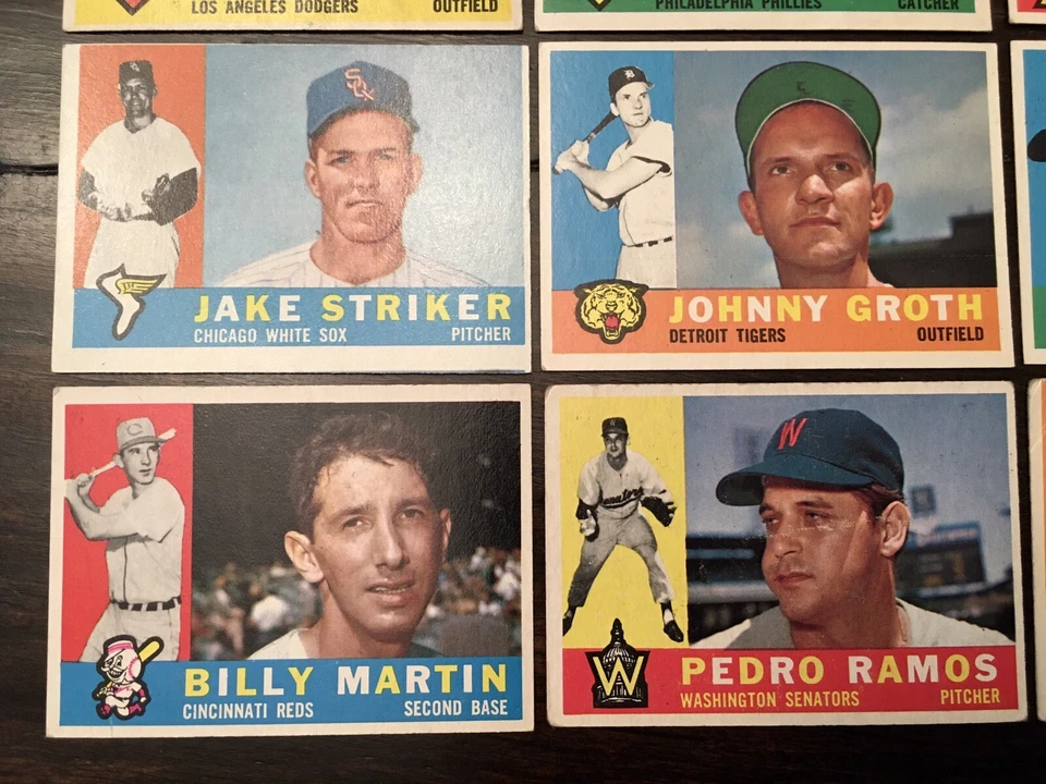 ⚾️⚾️1960 Topps Baseball Card 12 Card Lot Billy Martin Reds Team Card Nice lot - Image 4 of 4